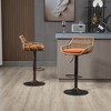 Lyngins Linen Swivel Counter Stools Set of 2,Bar Stools with Footrest,Dining Chair for Kitchen Island - 2 of 4
