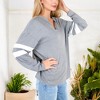 Anna-Kaci Women's V-Neck Pullover with Contrast Sleeve Stripes - 3 of 4