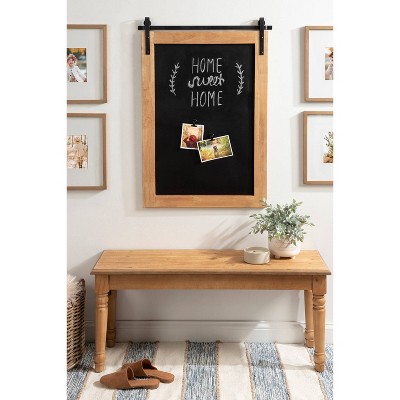 Rustic Brown and Black Magnetic Wood Framed Chalkboard