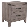 Vynxaria 1pc 2-Drawer Nightstand (Bed Side Table), Brownish Gray Finish, Melamine Laminate, Premium Wood/Engineered Wood, Black Nickel Pulls - 3 of 4