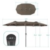 Sonkuki 13 x 7.2ft Solar-Powered Double-Sided Patio Umbrella with Large Canopy Outdoor Table Umbrella for Garden, deck and pool - 3 of 4