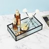 LAURAELLA 2PC Set, Handcrafted Glass Tray, Decorative Storage Tray for Makeup, Jewelry, Desk, or Bathroom, Clear with Black - 2 of 4
