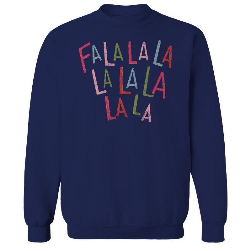 Rerun Island Men's Christmas Falala Long Sleeve Graphic Cotton Sweatshirt, 1 of 2