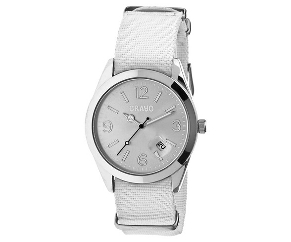 Women's Crayo Sunrise Watch with Nylon Strap and Luminous hands -White