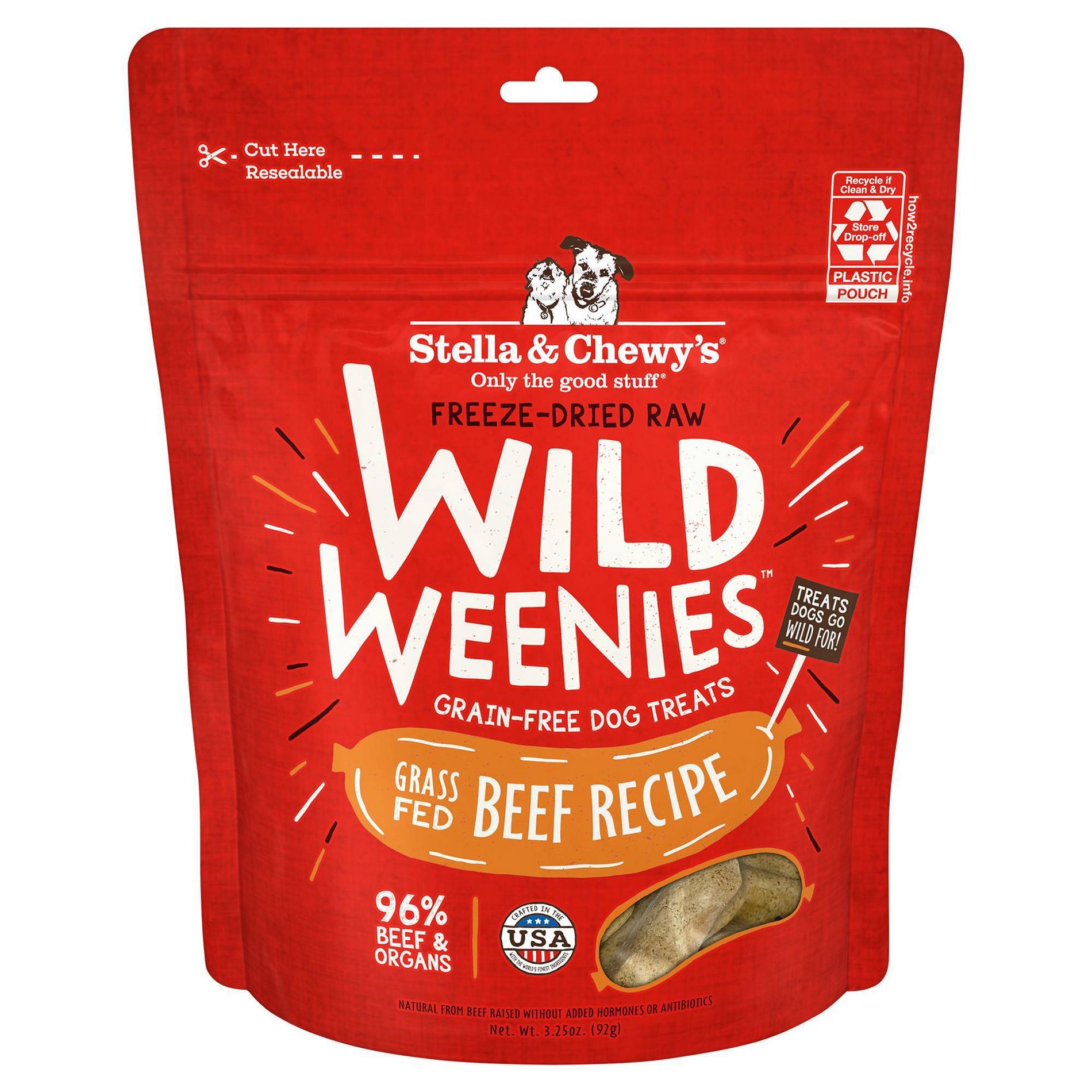 Stella & Chewy's Wild Weenies Beef Flavor Chewy Dog Treats - 3.25oz