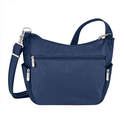 Travelon RFID Anti-Theft Essential Crossbody Bucket Messenger Bag -  Midnight Blue