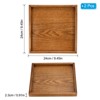 Unique Bargains Square Solid Wood Glaze Treated Non-Slip Kitchen Serving Tray 2 Pcs - 2 of 4