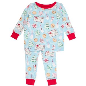 RuffleButts SoftSnooze Gender Inclusive Holiday Long Sleeve Pajama Set - 1 of 2