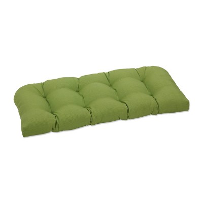 Outdoor Wicker Loveseat Cushion - Green Forsyth Solid