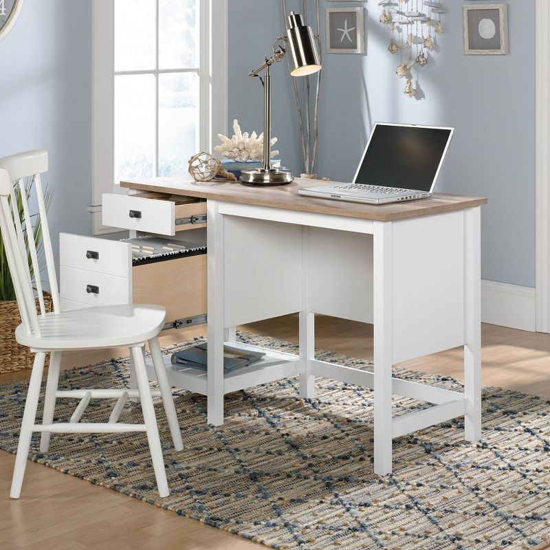 Cottage Road Computer Desk Soft White - Sauder: Coastal Style, Letter-Size File Storage, Lintel Oak Accent, 4 of 9