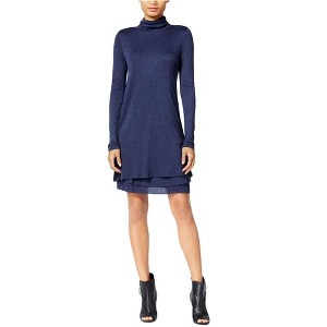 Kensie Womens Tiered Turtleneck A-line Shirt Dress - 1 of 1