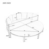 4 Pieces All-Weather Metal Round Outdoor Patio Conversation Furniture Set with Cushions, Ideal for Balcony & Courtyard, Beige - 3 of 4