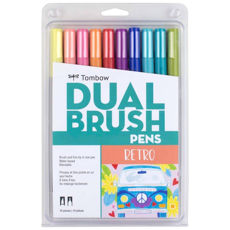 Tombow 10ct Dual Brush Pen Art Markers - Retro, 1 of 10