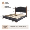 Bed Frame with High Headboard, Upholstered Teddy Velvet Platform Bedframe,Solid Wood Bedframe - 2 of 4
