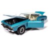 1969 Chevrolet Chevelle SS 396 Azure Turquoise Metallic w/White, White Vinyl Top & Interior 1/18 Diecast Model Car by Auto World - 2 of 4