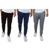 Galaxy By Harvic Pro Star Men's Slim Fit Fleece Lined Joggers-3 Pack - 2 of 4