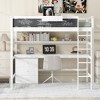 Twin Size Loft Bed with Desk, Blackboard, Storage Box, Shelf and 3 Drawers, Gray/White-ModernLuxe - 2 of 4