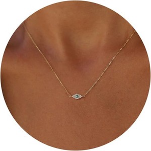 Gold Symbol Necklace for Women, 14K Gold Plated Infinity Star Evil Eye & Cross - 1 of 4