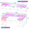 78.8in U-Shaped Corner Computer Desk for Gaming, Reversible L-Shaped Office Desk with Power Outlets, LED Lights, Monitor Stand & Storage Shelves - 2 of 4
