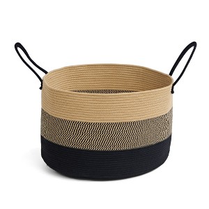 VECELO Woven Storage Basket Decorative Coiled Rope Basket Washable Woven Laundry Basket - 1 of 4