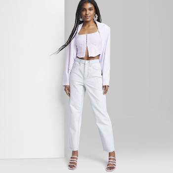 White Mark Women's Plus Size Leopard Paneled Denim Jeans