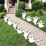 Big Dot of Happiness Spooky Ghost - Ghost Shape Lawn Decoration Signs - Outdoor Halloween Yard Decorations - 10 Piece