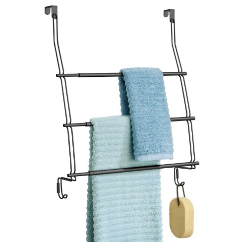 Mdesign Metal Bathroom Over Door Hanging Shower Caddy, X-wide - Matte Black  : Target