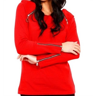 Women's Zip Cowl Sweater - Angel Apparel