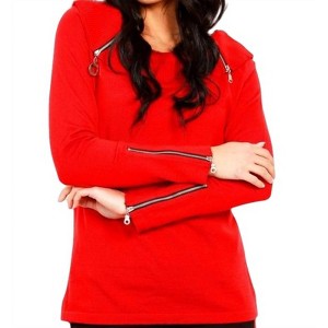 Women's Zip Cowl Sweater - Angel Apparel - 1 of 2