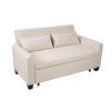 NicBex Convertible Sleeper Chair,Wild Style Pull-out Sofa Bed with 2 Lumbar Pillows,Couches with Solid Wood Frame for Living Room,White - 4 of 4