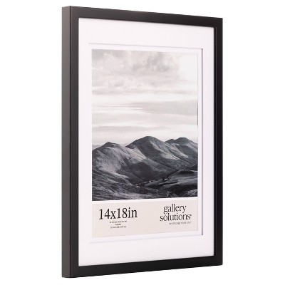 Black Wood 14x18 Wall Frame with Double Mat