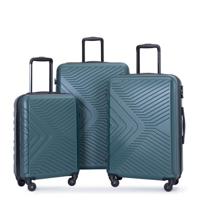 YONWAY Hardside Luggage Sets, 3 pcs Spinner Suitcase, ABS Lightweight Suitcase with Two Hooks, Spinner Wheels, with TSA Lock Lightweight