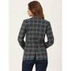 INSPIRE CHIC Women's Notched Lapel One Button Boyfriend Plaid Suit Blazer - 4 of 4