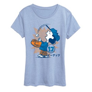 Women's - Peanuts - Lucy Baseball Short Sleeve Graphic T-Shirt - 1 of 4