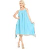 LA LEELA Women's Vacation Beachwear Swimsuit Summer Beach Cover Ups Holiday Bathing Suit Loose Beach Dress Swimwear Flowy Dress 16-18 Blue, Solid - 4 of 4