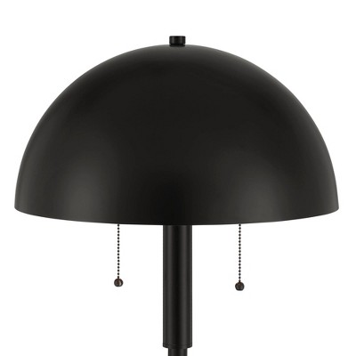 Rhys Black Metal Dome Shade Mid-Century Modern Floor Lamp