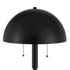 360 Lighting Rhys Mid Century Modern 62" Tall Standing Floor Lamp Skinny Pole Pull Chain Black Metal Living Room Bedroom House Mushroom Dome Shade - 3 of 4
