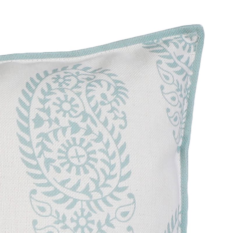 22"x22" Oversize Georgina Paisley Faux Linen Flange Square Throw Pillow - Decor Therapy, 4 of 8