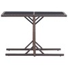 vidaXL Patio Table Brown 43.3 in.x20.9 in.x28.3 in. Glass and Poly Rattan - 2 of 4