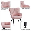 Yaheetech Set of 2 Modern Pleated Curved Back Fabric Accent Chair Living Room Dining Room Bedroom - 4 of 4
