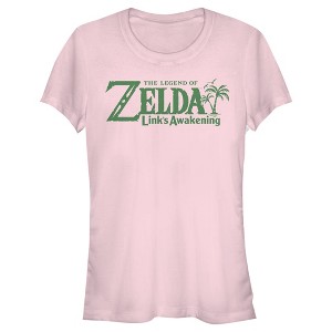 Juniors Womens Nintendo Legend of Zelda Link's Awakening Palm Logo T-Shirt - 1 of 3