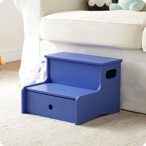 Kings Brand Furniture Wooden Toddler Step Stool for Kids with Storage for Bedroom, Bathroom, Kitchen - 1 of 4