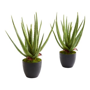 Nearly Natural Aloe Artificial Plant (Set of 2) - 1 of 2