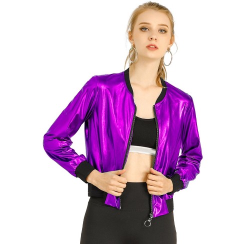 Womens - Varsity Bomber Jacket in Regal Purple