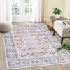 Machine Washable Area Rug Non Slip Rug Vintage Medallion Low Pile Foldable Rugs Stain Resistant Carpet For Bedroom Living Room Kids Room Study Room - 4 of 4