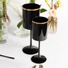 Posh Setting 9 oz Black with gold rim Plastic Disposable Stemmed Wine Cup - 5 Pack - 2 of 3