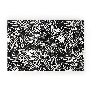 Marta Barragan Camarasa Wild abstract jungle on black Looped Vinyl Welcome Mat - Society6 - 1 of 2