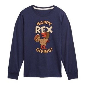 Boys' - Instant Message - Happy Rex Giving Long Sleeve Graphic T-Shirt - 1 of 4