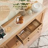 Sonkuki Natural 58" Rattan Buffet Cabinet with Storage, Sideboard Buffets Cabinet with 4 Rattan Doors and 2 Drawers - 4 of 4