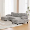 103.5" U-Shaped Sectional Sofa with Dual Chaise Lounges Chenille Fabric Couch with Storage & Armrest Pillows -- Frevyn - 4 of 4